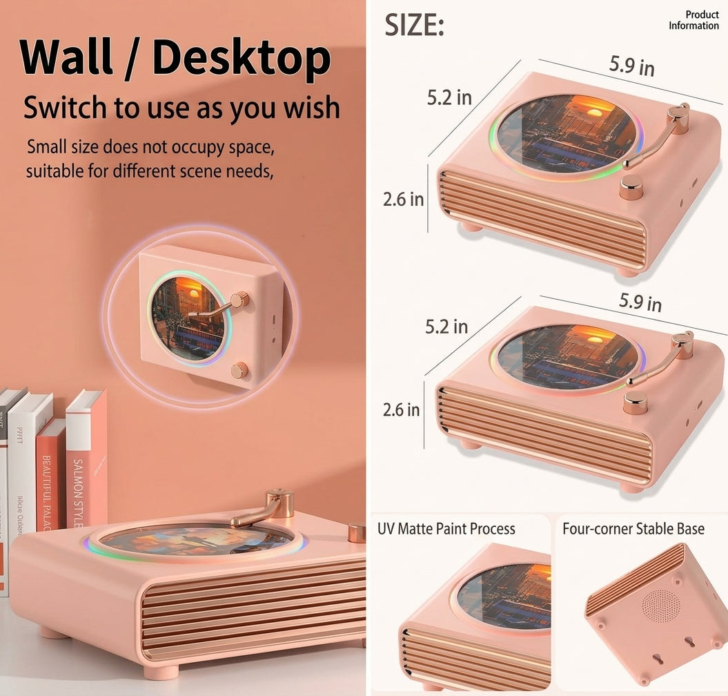 CozyAura™ Vintage Vinyl Bluetooth Speaker